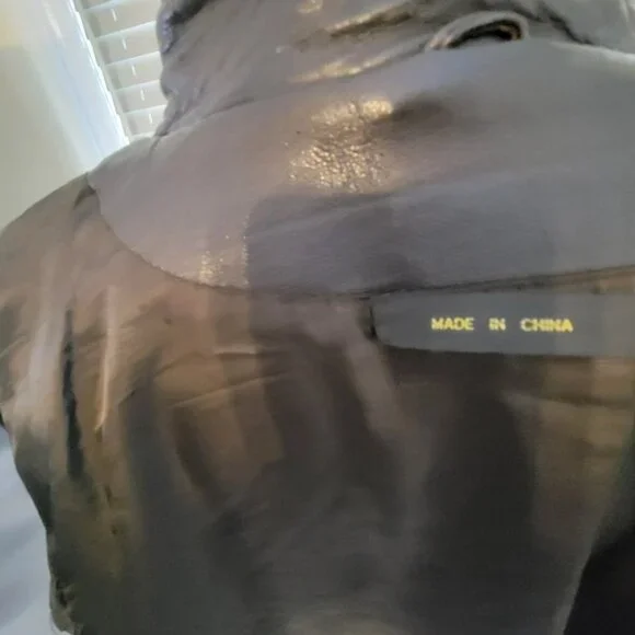 Brown Genuine Leather Sleek Ladies Double Breasted Jacket, Size Large, - Picture 8 of 15